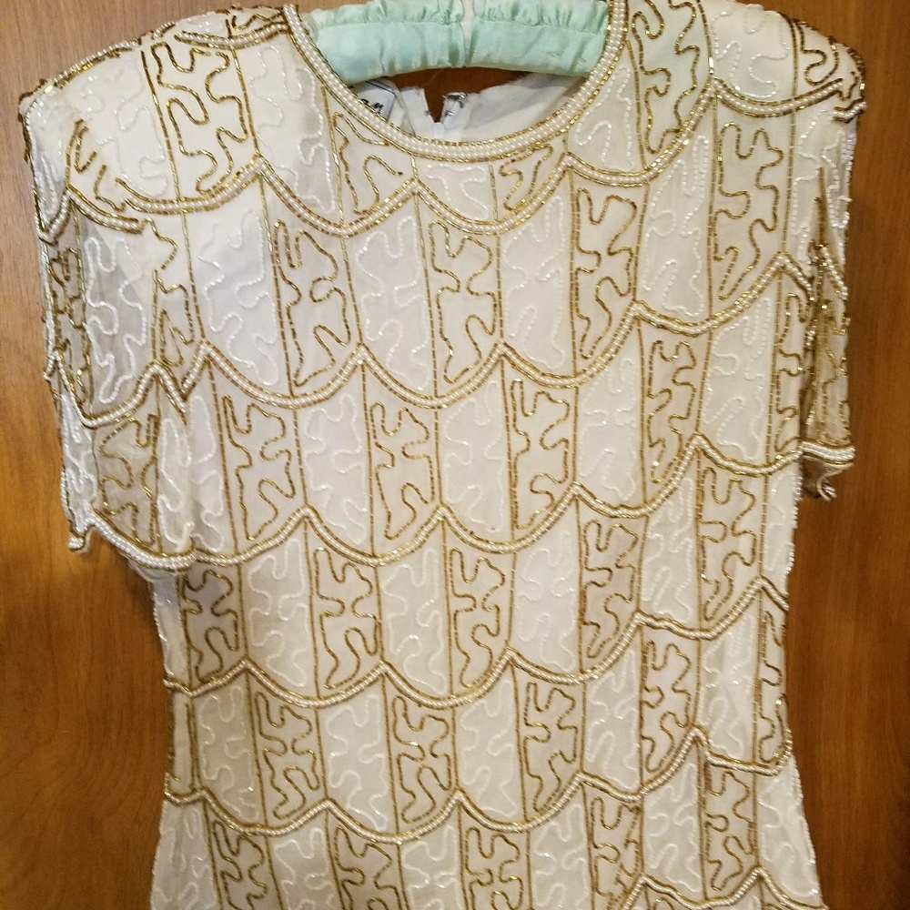 Women's silk sequence evening top